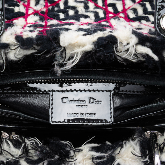 Pre-Loved Dior Medium Tweed Cannage Fringe Lady Dior - Picture 5 of 8